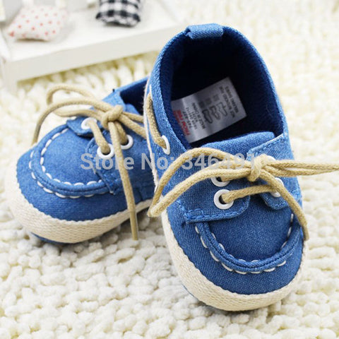 Toddler Boy Girl Soft Sole Crib Shoes Laces Sneaker Baby Shoes Prewalker
