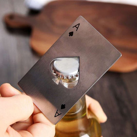 Portable Stainless Steel Poker Shaped Beer Bottle Opener Credit Cards Size For Wallet Bar Tools Kitchen Gadgets