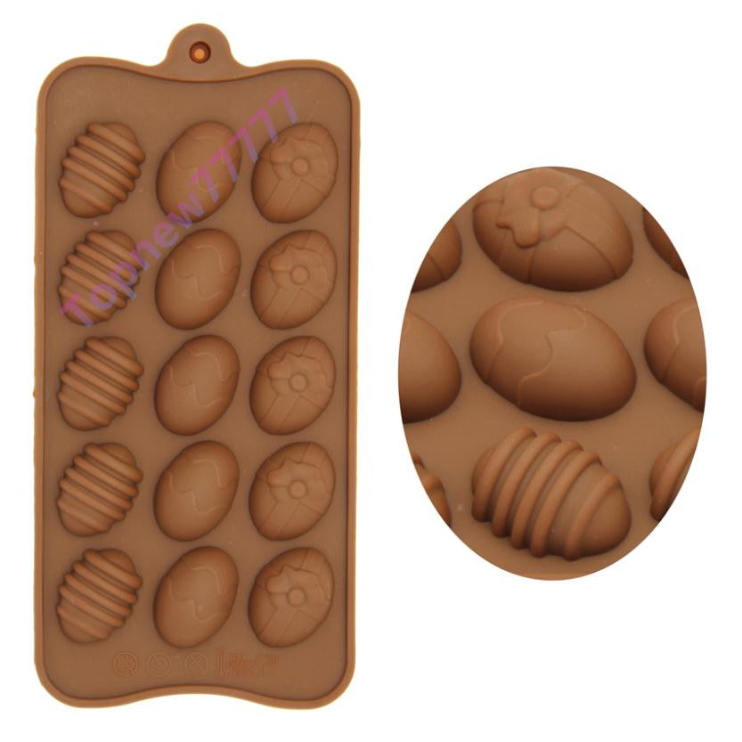 Topnew Easter Egg Silicone Bakeware DIY Cake Decorating Jelly Chocolate Candy Mold