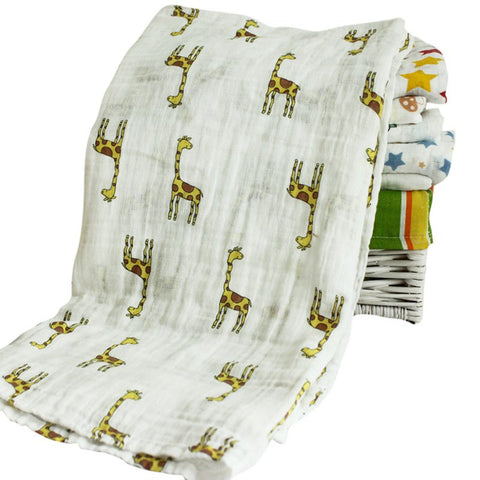 Newborn Infant Cotton Comfortable Muslin Baby Swaddling Blanket Swaddle Towel 120*120cm