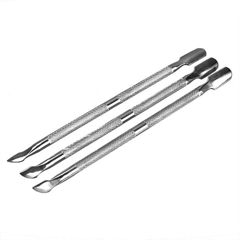 3PCS Nail File Cuticle Spoon Remover Manicure Trimmer Cuticle Pusher Stainless Steel Nail Tools