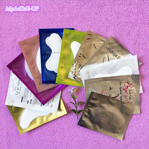 Hot 100pairs Eyelash Extension Paper Patches Grafted Eye Stickers 11 Color Eyelash Under Eye Pads Eye Paper Patches Tips Sticker