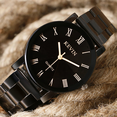KEVIN New Arrival Fashion Black Quartz Watch Women High Quality Wrist Watches Men Gift Hour Relogio Masculino Male Female Clock