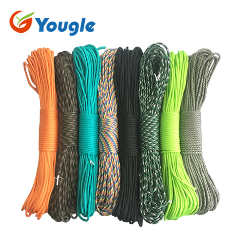 YOUGLE 108 colors Paracord 550 Parachute Cord Lanyard Rope Mil Spec Type III 7 Strand 100FT Climbing Camping survival equipment