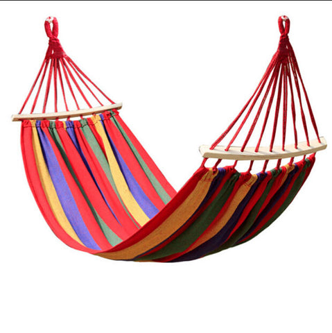 260 x 80cm Canvas Double Spreader Bar Hammock Garden Camping Swing Hanging Bed Prevent rollover Blue Red Free Shipping
