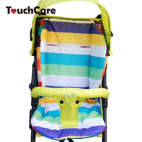 Cotton Soft Thick Baby Stroller Seat Pushchair Cushion Infant Cute Rainbow Color Pram Cushion Accessories BB Car Seat Cushion