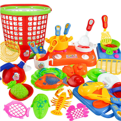Toys & Games Pretend Play 35pcs Plastic Kids Children Kitchen Utensils Food Cooking Pretend Play Set Toy Action Toys