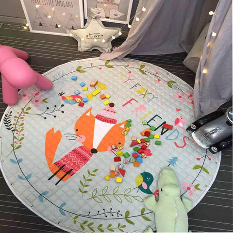 Kids Baby Play Mats Toys Storage Bag Round Carpet Rugs Large Canvas rawling Mat Carpet Portable Canvas kids Toys Sundries Pouch