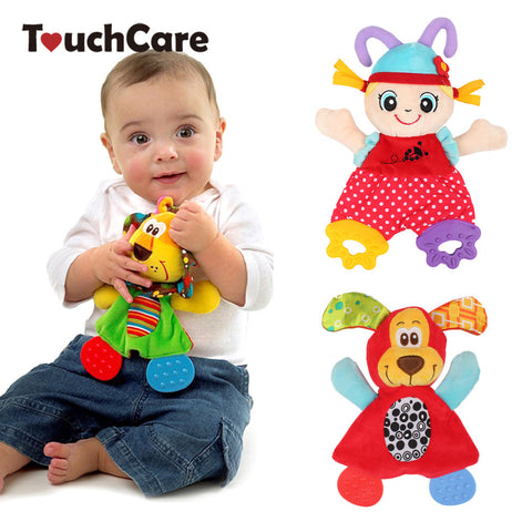 Newborn Cute Cartoon Animal Hand Bells Plush Baby Rattles Infant Playmate Doll Teether Development Kids Toys Gift Christmas Toys