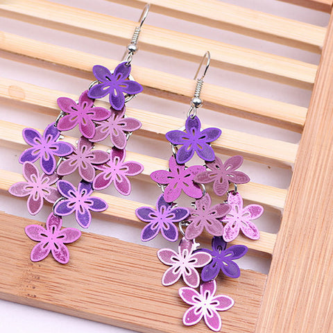 Pameng New Fashion Violet Blue color Bohemian Jewelry Drop Flower Earrings for Women Dragonfly Owl Jewelry gifts 0386