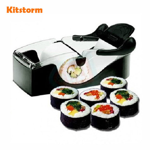 Perfect DIY Roll Sushi Maker Kit Plastic Mould Roller Machine Easy Kitchen Gadget Cooking Tools Bento Acessorios