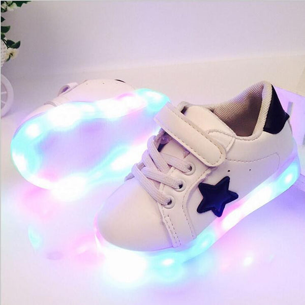 Children Shoes With Light Chaussure Led Enfant Spring Autumn New Stars Led Girls Shoes Sports Breathable Boys Sneakers Shoes