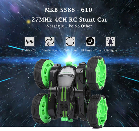 Amazing RC Stunt Car Transformation Rock Crawlers 360 Degree Rotation Fall Resistance LED Light Remote Control Toys Christmas