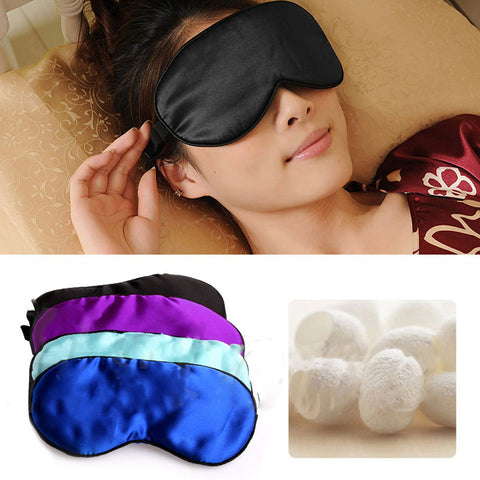 Pure Silk Soft Sleeping Aid Eye Mask Cover Shade Travel Relax Blindfold