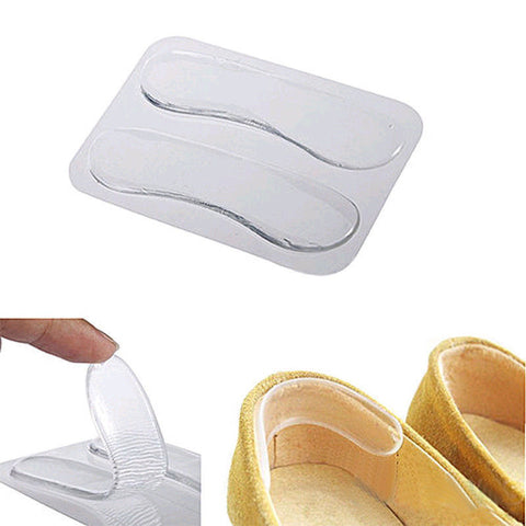 MOONBIFFY Hot sales 1 Pair Self-adhesive Silicone Gel Heel Cushion Foot Care Shoe Pads Shoe Insoles free shipping