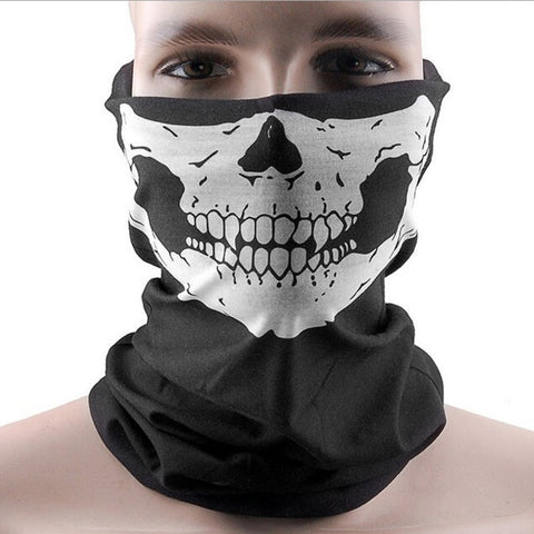 Fashion Dust Mask Skeleton Ghost Skull Pattern Face Mask Biker Of Duty Cos Costume Game Black Drop Shipping SC-0074-BK