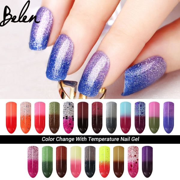 Belen 7ml Chameleon Temperature Change Color UV Gel Polish Varnishes Soak-off Gel Nail LED Lamp Gel Lak UV Nails  Verniz Lacquer