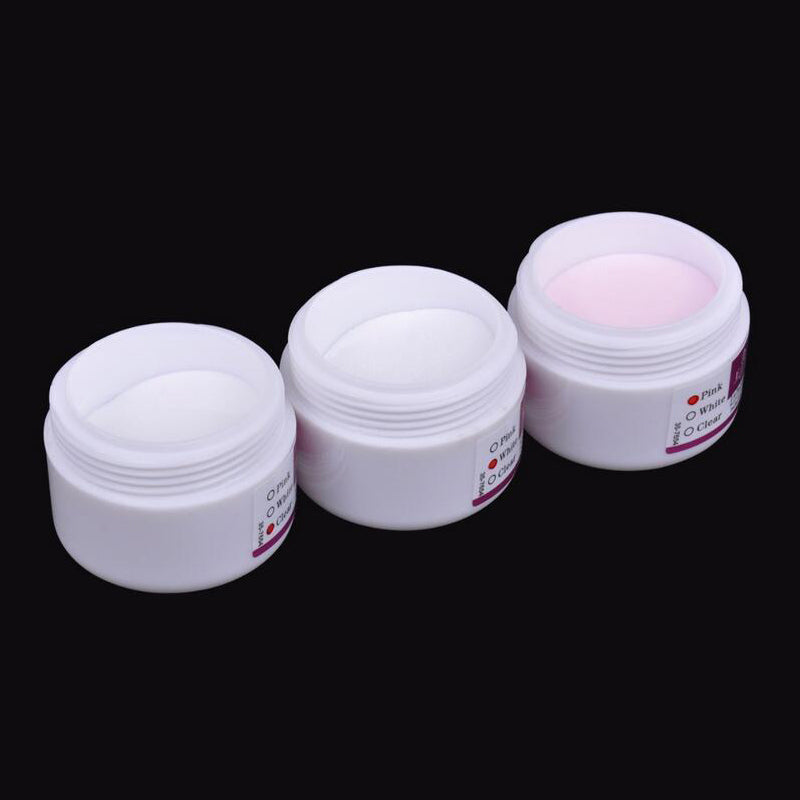 Acrylic Powder Crystal Nail Polymer Nail Art Tips Builder False Tips Tools WHITE CLEAR PINK Color Pick 1