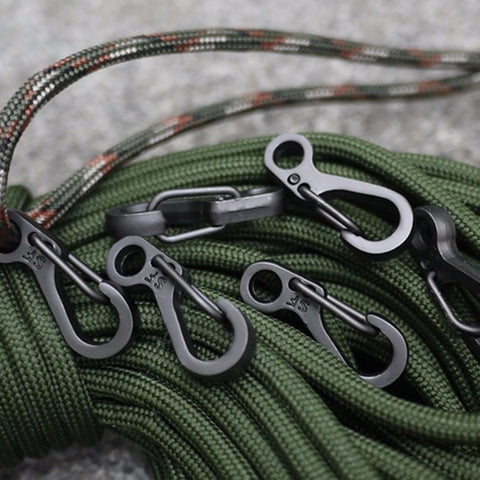 10PCS Mini SF Spring Backpack Clasps Climbing Carabiners EDC Keychain Camping Bottle Hooks Paracord Tactical Survival Gear