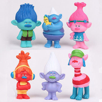 Movie Trolls 11cm 4.3inch Height Action Figures Doll Kids Toys 6Pcs/Lot Gift