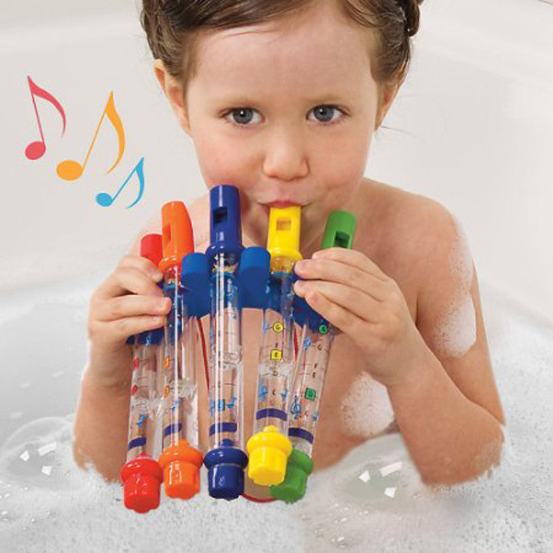 5pcs/1 Row New Kids Children Colorful Water Flutes Bath Tub Tunes Toy Fun Music Sounds Bath Toy