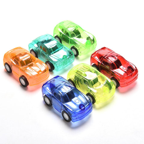 1Pcs  Pull Back Car Candy Color Plastic Cute Toy Cars For Child Hot Wheels Mini Car Model Kids Toys For Boys