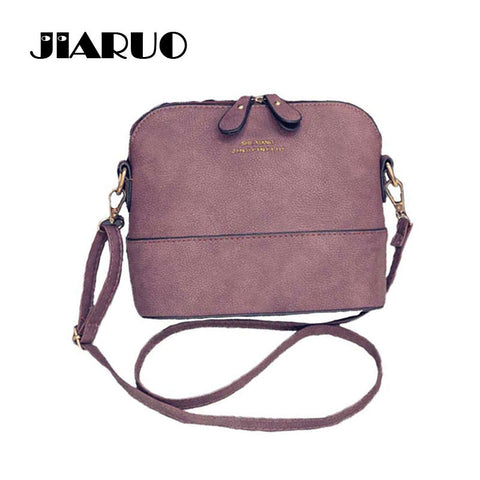 JIARUO Korean Retro Suede Bag Leather Women Small Shell Do Old Messenger Bag CrossBody Bag Lady Handbag Causal Travel Clutch