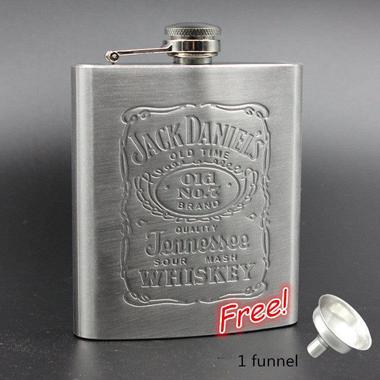 Portable Stainless Steel 8oz hip Flask Drinkware Whiskey Bottle Shot gun flask with free funnel Free shipping