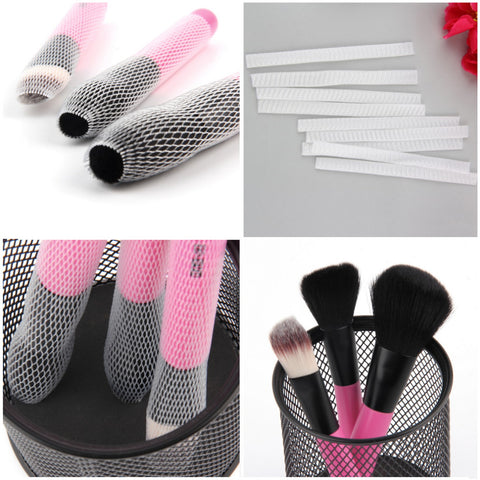 10 PCS!!! Hot Selling White Make Up Cosmetic Brushes Guards Most Mesh Protectors Cover Sheath Net Without Brush Drop Shopping