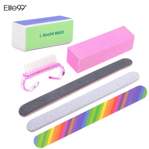 Elite99 6 Pieces/lot Nail Art File Durable Buffing Grit Sand Block For Manicure Natural Nail Sponges Nail Art File Nail Buffers