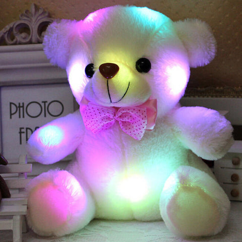 New Arrival 20CM Colorful Glowing Teddy Bear Luminous Plush Toys LED Bear Stuffed Teddy Bear Lovely Gifts for Kids