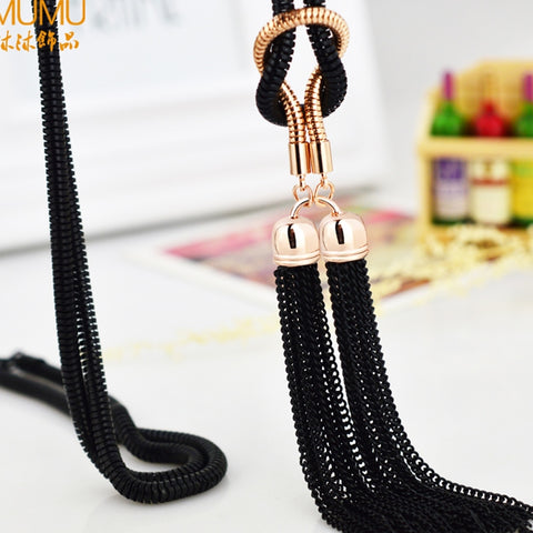 2016 New Arrival Women Pendant Necklaces Exquisite All-match Chain Tassel Sweater Long Chain Necklace And Accessories.