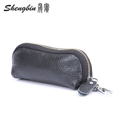 Fashion Luxury Unisex Door Car Key Genuine Leather Keychain Holder Bag Purse Key Wallet Case Wholesales