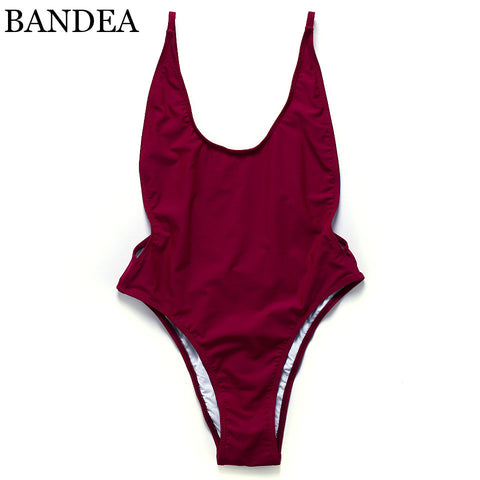 BANDEA 2017 brazilian Swimwear solid Bikini Brazilian Swimsuit double layer Bathing Suit Beachwear one piece Women Swimwear