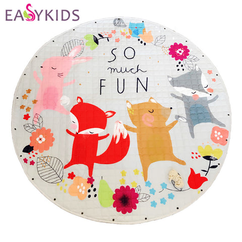 Kids Baby Play Mats Toys Storage Bag Round Carpet Rugs Large Canvas rawling Mat Carpet Portable Canvas kids Toys Sundries Pouch