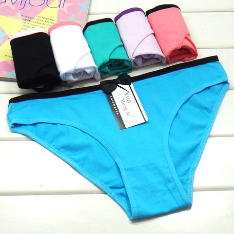 Free shipping 5pcs/lot Hot Selling Cotton women's briefs Fashion bow cotton panties sexy women's underwear briefs 89040