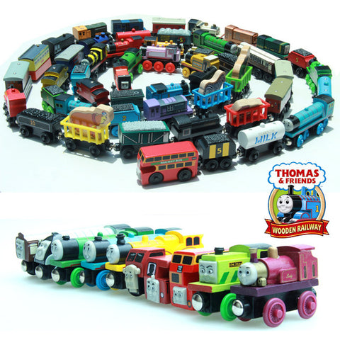 10PCS  Thomas and His Friends Wooden Magnetic Trains Toy Model Great Kids Christmas Gifts Toys for Children Free Shipping