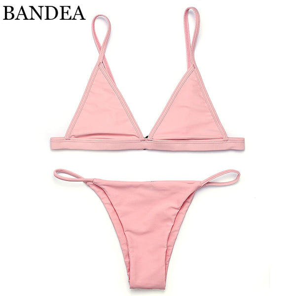 BANDEA bikinis women 2017 Swimsuit Micro Bikini Set Bathing Suits With Halter Strap Swimwear Brazilian bottom Monokini