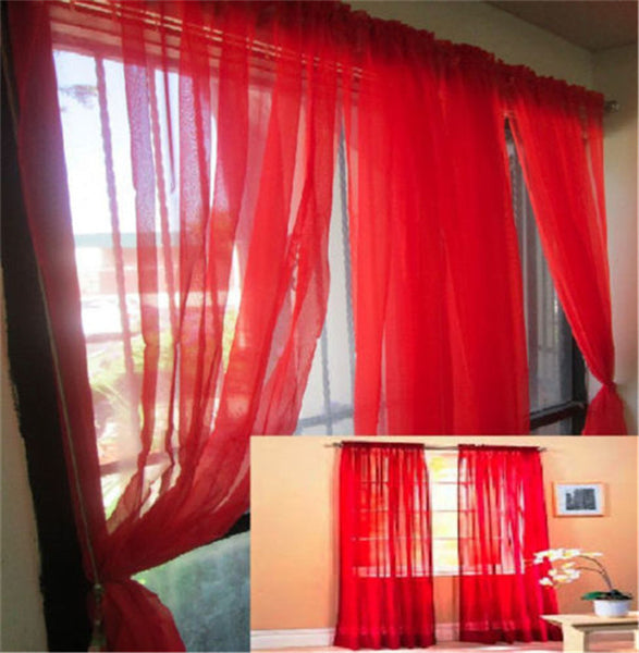 Cheap Window Curtains Modern Curtain Voile Curtains for Living room Solid Colorful Curtains for Bedroom  1pc