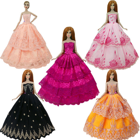 2017 New handmake wedding Dress  Fashion  Clothing Gown For Barbie doll Free shipping