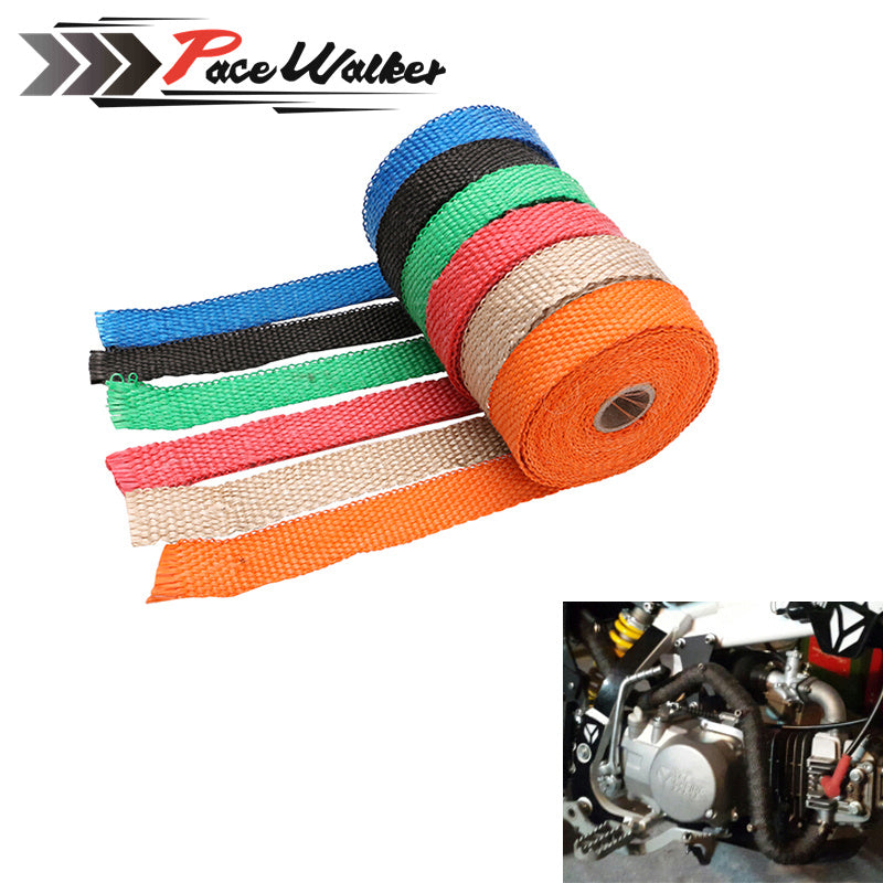 FREE SHIPPING CAR MOTORCYCLE Incombustible Turbo MANIFOLD HEAT EXHAUST WRAP TAPE THERMAL STAINLESS TIES 1.5mm*25mm*5m
