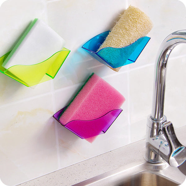 Double Suction Cup Sink Sponge Holder Kitchen Utensils Drying Rack Storage Organizer