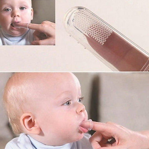 Soft Safe Silicone Baby Finger Toothbrush Children Baby Training Teether Teething Newborn Brush Tool Teeth Care Clear Massage