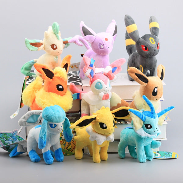 9 Style 8"  Plush Toys Standing Sylveon Umbreon Eevee Espeon  Vaporeon Flareon Leafeon Stuffed Animal Plush Doll Toys