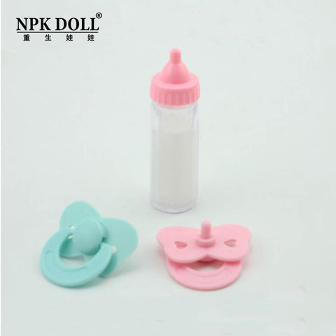 Baby Dolls Feeding Bottle Magic Dummy Pacifiers Set Disappearing Milk Bundle Kids Play Toy Accessory reborn preemie kit