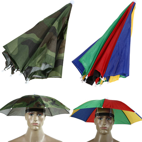 Portable 55cm Umbrella Hat Sun Shade Lightweight Camping Fishing Hiking Festivals Outdoor Brolly Free Shipping