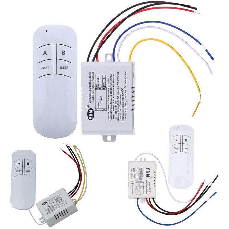 ABS Wireless ON/OFF 1/2/3 Ways 220V Lamp Remote Control Switch Receiver Transmitter