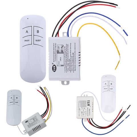ABS Wireless ON/OFF 1/2/3 Ways 220V Lamp Remote Control Switch Receiver Transmitter