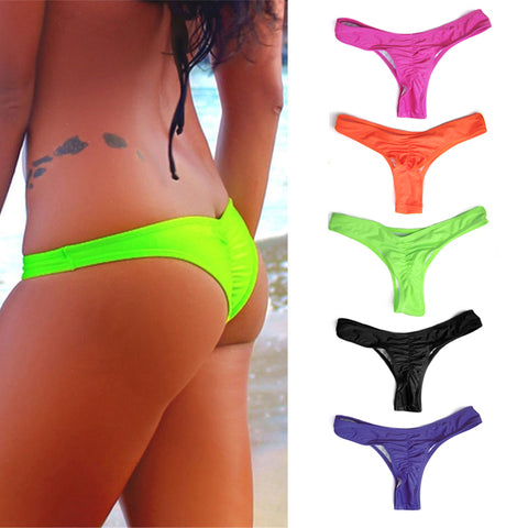 2016 Sexy Brazilian Mini Thong V Shape G-String Bikini Beach Underwear Swimwear 5 Colors Thong for Choice