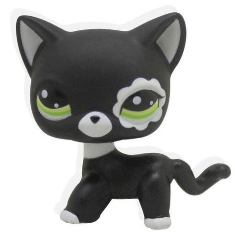 2017 New Rare Black Cat Blue Eyes Cute Kitten Littlest Pet Shop Toys Animals Kids Gift